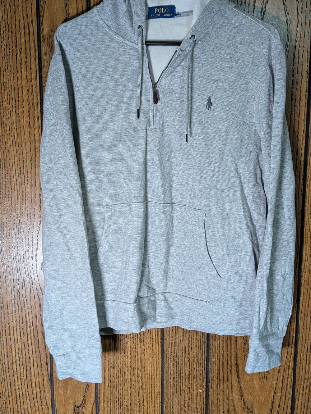 Ralph Lauren Light Gray Half-Zip Hooded Sweatshirt